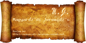 Magyaródi Jeremiás névjegykártya
